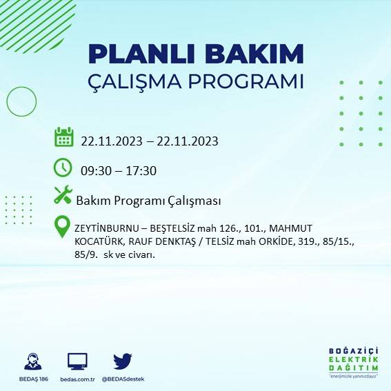 İstanbul'un bu ilçelerinde yaşayanlar dikkat: Saatlerce sürecek elektrik kesintisi için hazır olun 42